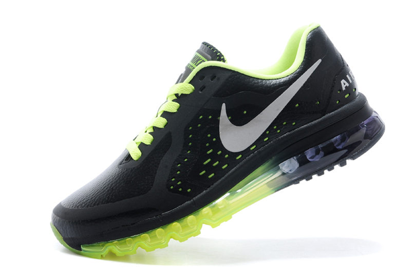 nike air max 2014 cuir chaussures de course hommes verts noire (1)